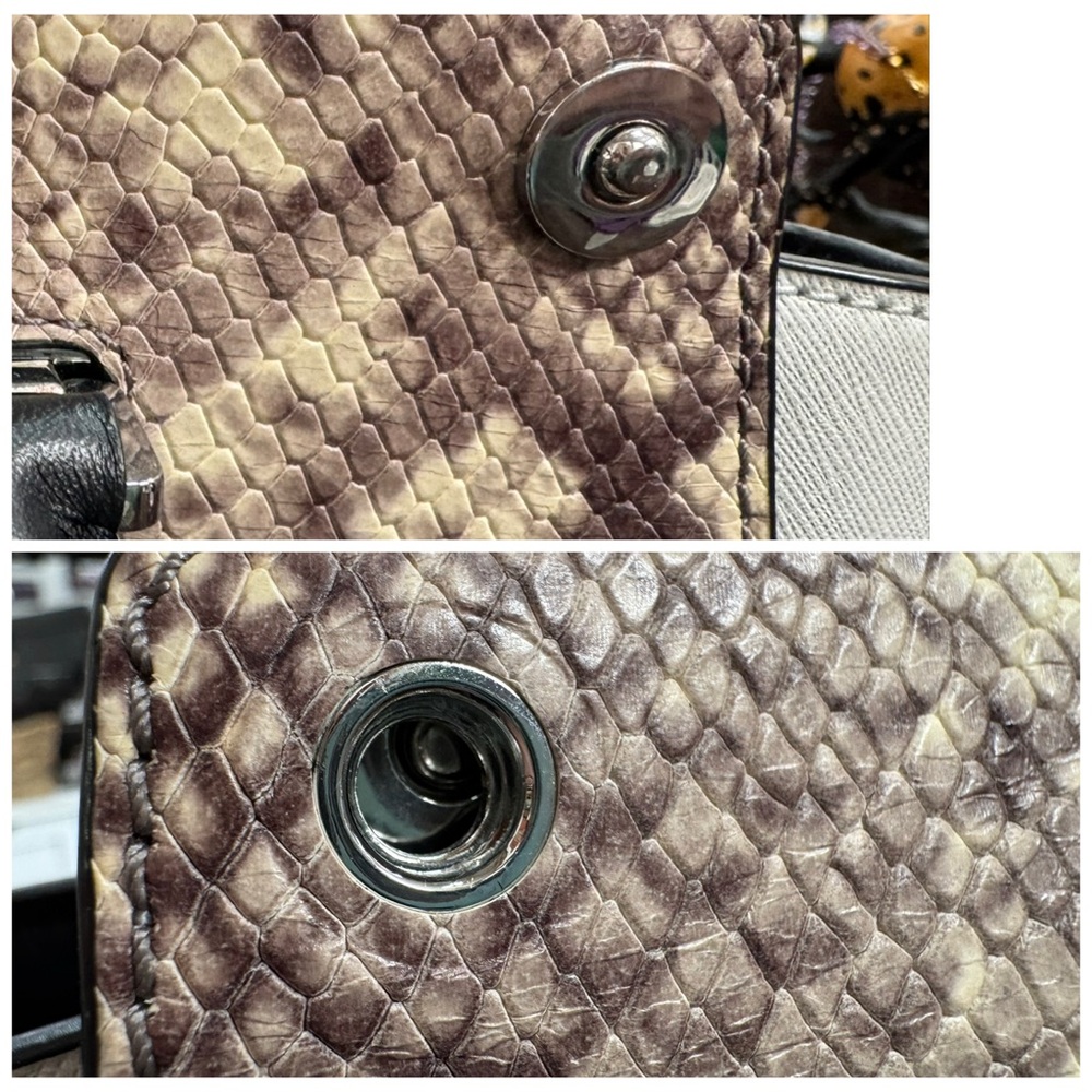 Michael Kors Snake Print Satchel Handbag - Picture 9 of 10